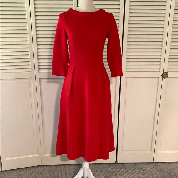 Boden | Dresses | Boden Red Aline Dress 34 Sleeve Crew Neck With Pockets Wedding Guest | Poshmark Boden | Dresses | Boden Red Aline Dress 34 Sleeve Crew Neck With Pockets Wedding Guest | Poshmark